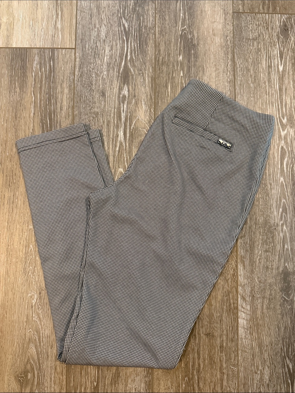 Calvin Klein Black and White Micro-Check Dress Pants